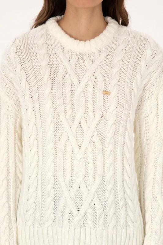 Свитер с шерстью и узором косы - G082SZ0TK0FEREM Кофта жен. (VR256, S)