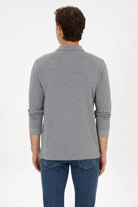 Поло с длинным рукавом из хлопка - G081SZ0820TP01SK025 Толстовка муж. (VR086, 2XL)