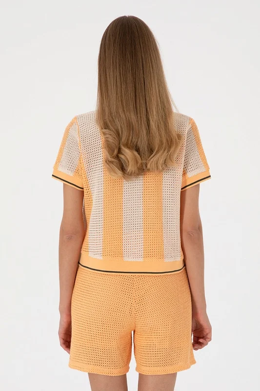 Футболка-поло из хлопка в стиле кроше - G082SZ0110SUSAN Футболка жен. (VR202, XL)