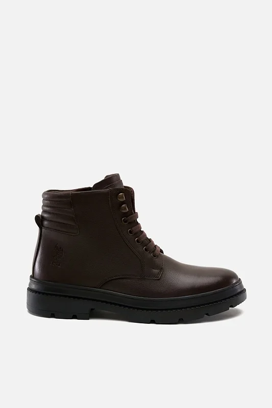 Ботинки кожаные на шнурках и молнии - S081SZ0330K23CAROL Обувь муж. (VR029, 40)