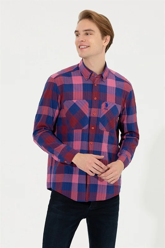 Рубашка из хлопка в клетку свободная - G081SZ0040MAJOR Сорочка муж. (VR030, S)