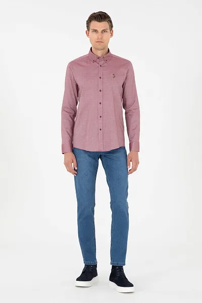 Рубашка из хлопка приталенная - G081SZ0040CEDCOLOR024K Сорочка муж. (VR014, S)