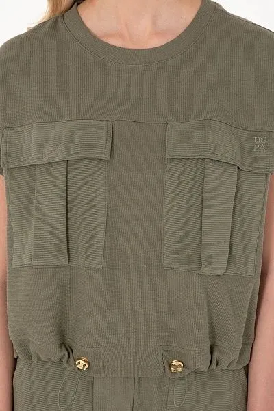 Футболка из смесового хлопка на кулиске - G082SZ0110SACHA Футболка жен. (VR111, XS)