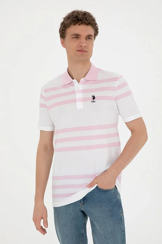 Футболка-поло из хлопка в полоску - G081GL0110GODE Футболка муж. (VR041, XL)