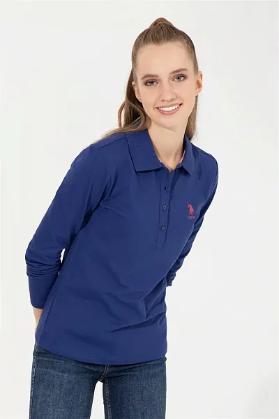 Поло с длинным рукавом из хлопка - G082SZ0820TPG-SK022 Толстовка жен. (VR212, S)