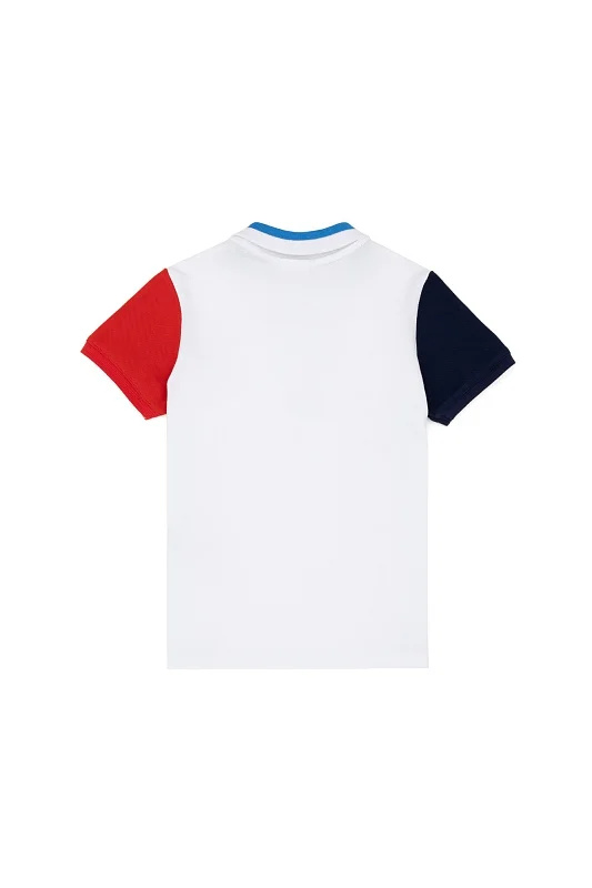 Футболка-поло из хлопка с контрастным дизайном для мальчиков - G083SZ0110T_NUSYAKIDS Футболка муж. детс. (VR013, 7_8)