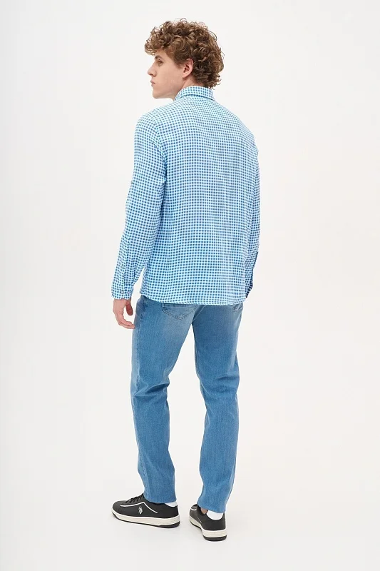 Рубашка из хлопка в клетку прямая - G081SZ0040LARCESMEN_R Сорочка муж. (VR036, S)