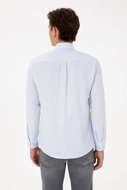 Рубашка из смесового хлопка приталенная - G081SZ0040E_METO25K Сорочка муж. (VR003, XS)