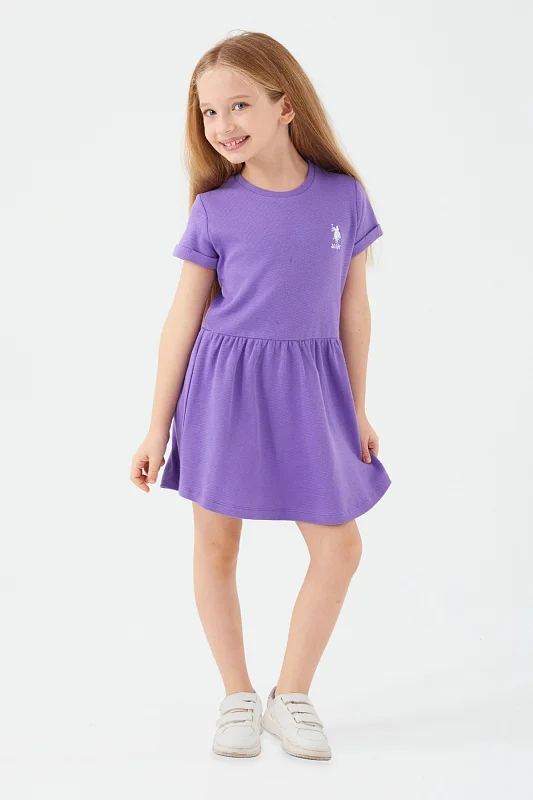 Платье с коротким рукавом из хлопка  для девочек - G084SZ0320US1428 Платье жен. детс. (VR037, 7/8)