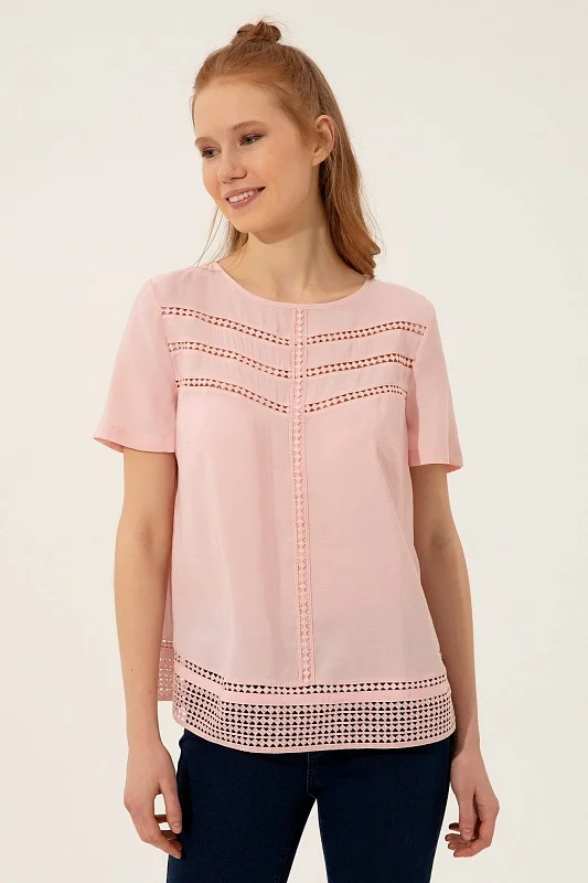 Блузка с перфорацией прямая - G082SZ0040BEYONCE Сорочка жен. (VR042, 32)