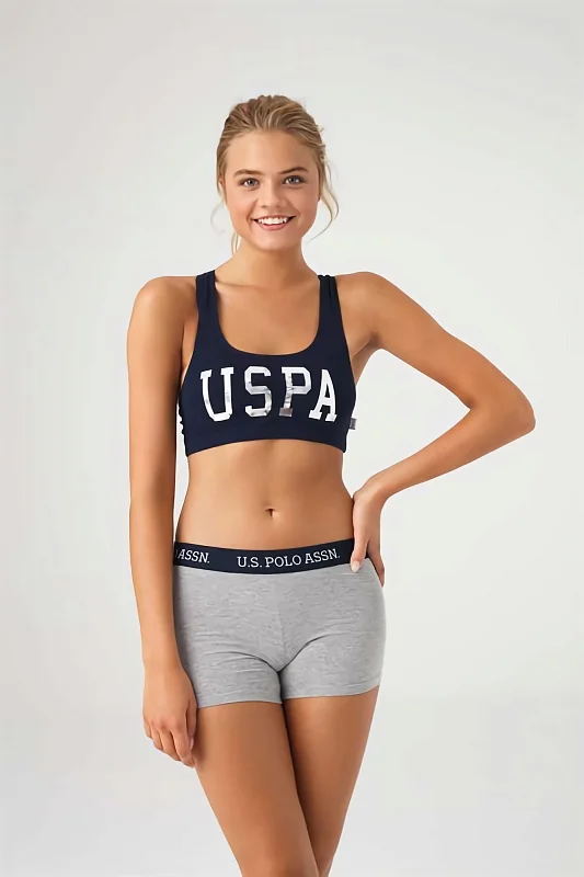 Комплект спортивного белья топ и трусы-шорты - I082SZ0IA0K2266264 Нижнее белье жен. (VR033, 36)