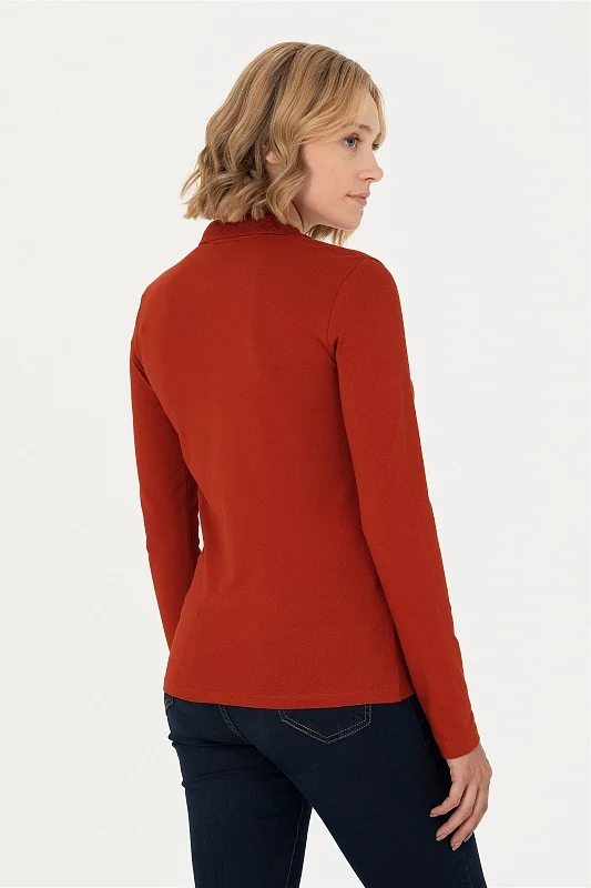 Поло с длинным рукавом из хлопка - G082SZ0820TPG23K-E Толстовка жен. (VR031, XS)