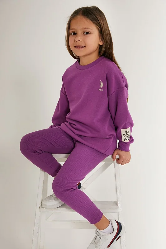 Свитшот удлиненный и легинсы для девочек - G084SZ0HF0US1608 Костюм дом. жен. детс. (VR037, 12-13)
