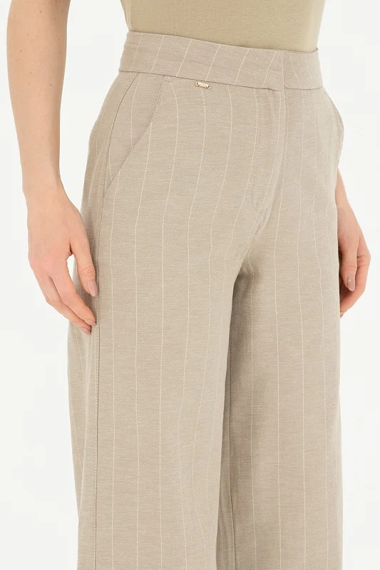 Брюки с добавлением льна широкие - G082SZ0780SIWAN-P Брюки жен. (VR027, 38)