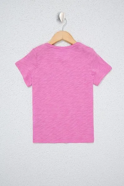 Футболка из хлопка с надписью для девочек - G084SZ0110KEAN-IY021 Футболка жен. детс. (VR034, 5_6)
