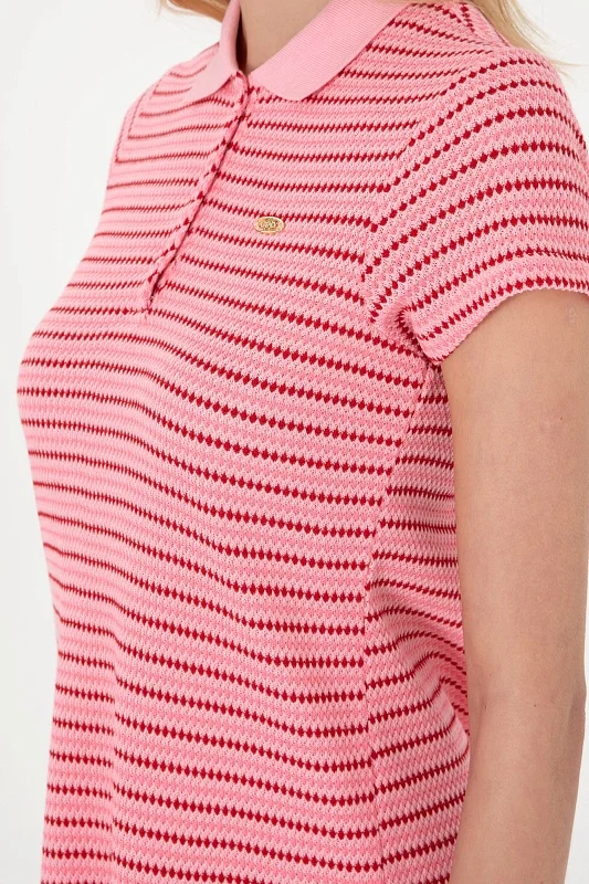 Платье-поло мини с вискозой в полоску - G082SZ0750SAKI Платье жен. (VR041, 2XS)