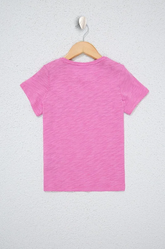 Футболка из хлопка с надписью для девочек - G084SZ0110KEAN-IY021 Футболка жен. детс. (VR034, 5_6)