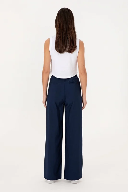 Брюки на кулиске широкие - G082SZ0780ECOLE Брюки жен. (VR033, 38)