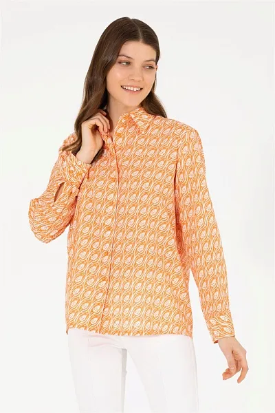 Рубашка из хлопка с принтом свободная - G082SZ0040CRISTATA Сорочка жен. (VR051, 40)