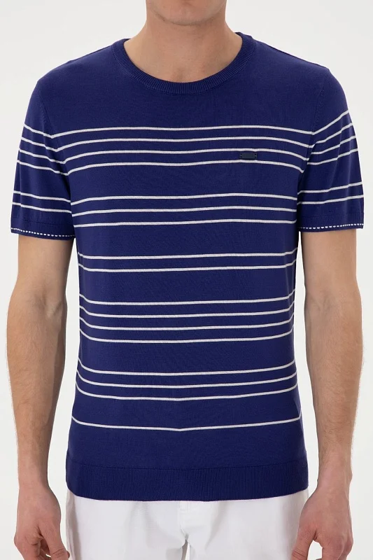 Футболка из смесовой вискозы в полоску - G081SZ0TK0MAKSIM Кофта муж. (VR059, XL)