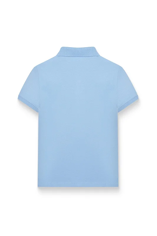 Футболка-поло из хлопка c принтом на планке для девочек - G084SZ0110TP01-IY024 Футболка жен. детс. (VR003, 4_5)