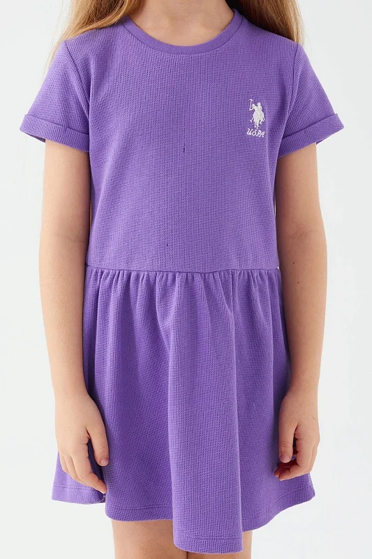 Платье с коротким рукавом из хлопка  для девочек - G084SZ0320US1428 Платье жен. детс. (VR037, 7/8)