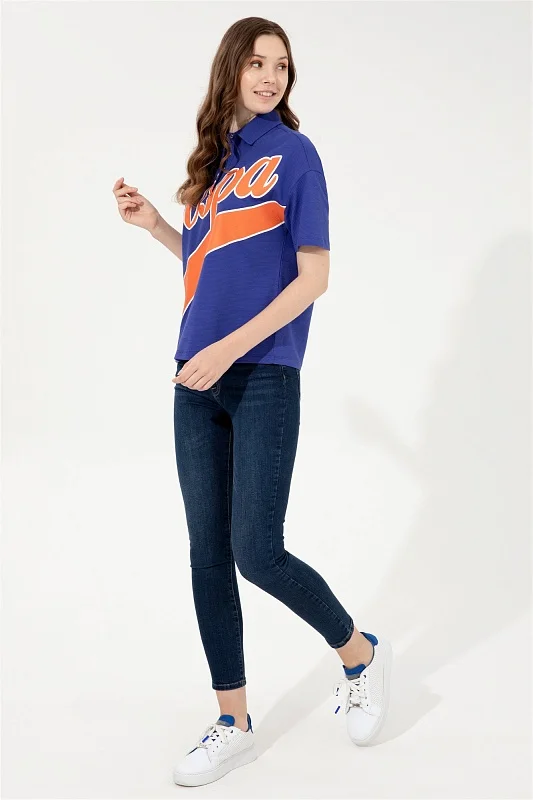 Футболка-поло из хлопка оверсайз - G082SZ0110FUNTAL Футболка жен. (VR212, XL)