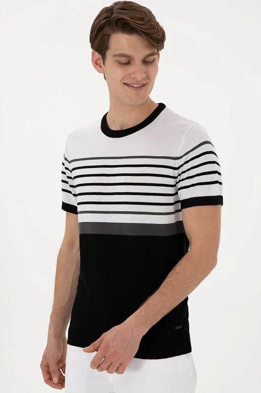 Футболка из смесового хлопка в полоску - G081SZ0TK0BRUNA Кофта муж. (VR046, XL)