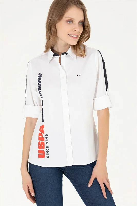 Рубашка из смесового хлопка приталенная - G082SZ0040ROTAS Сорочка жен. (VR013, 34)
