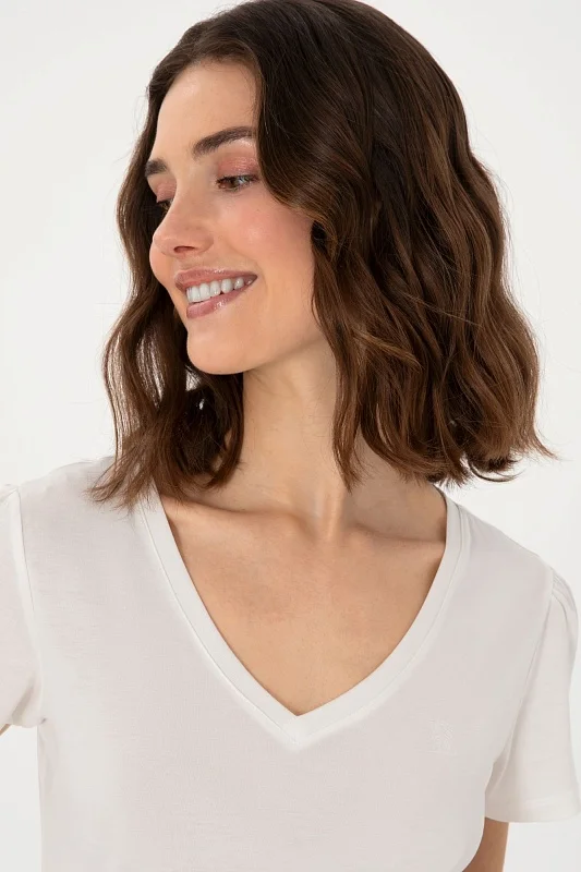 Футболка из модала с V-образным вырезом - G082SZ0110SUPRA Футболка жен. (VR071, XS)