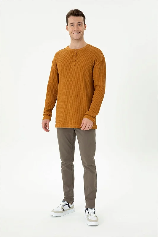 Лонгслив из вафельной ткани - G081SZ0820ARVA Толстовка муж. (VR153, XL)