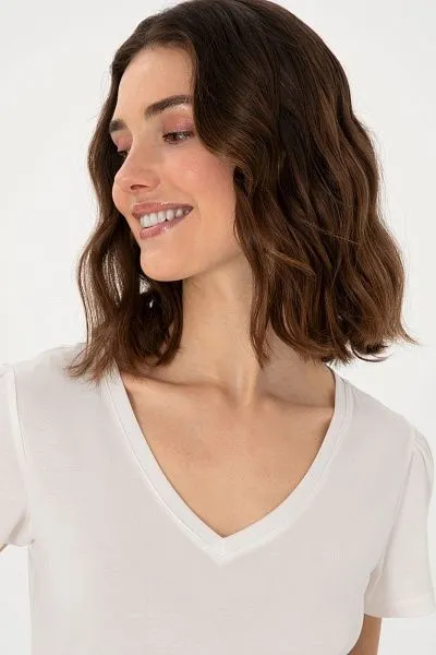 Футболка из модала с V-образным вырезом - G082SZ0110SUPRA Футболка жен. (VR071, L)