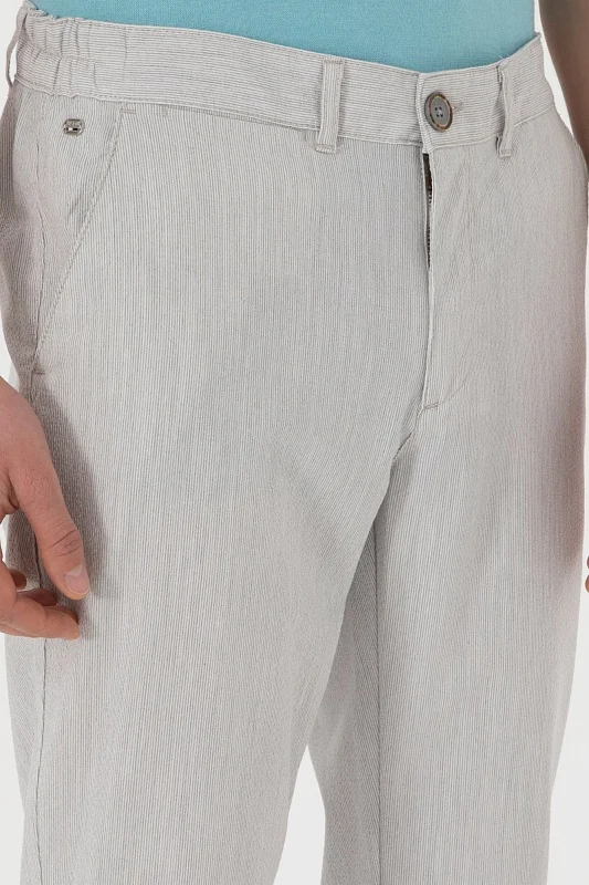 Брюки из смесового фактурного хлопка в полоску - G081SZ0780SEMB Брюки муж. (VR001, 34, 34)
