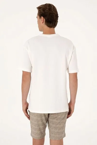 Футболка из хлопка с фактурной тканью - G081SZ0110FEZHA Футболка муж. (VR071, M)