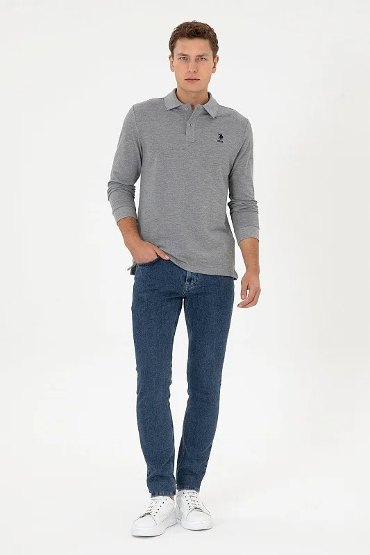 Поло с длинным рукавом из хлопка - G081SZ0820TP01SK025 Толстовка муж. (VR086, 2XL)