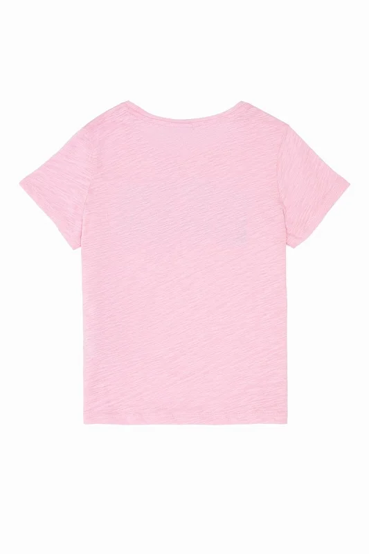 Футболка из хлопка с надписью для девочек - G084SZ0110KEAN-IY021 Футболка жен. детс. (VR078, 3_4)