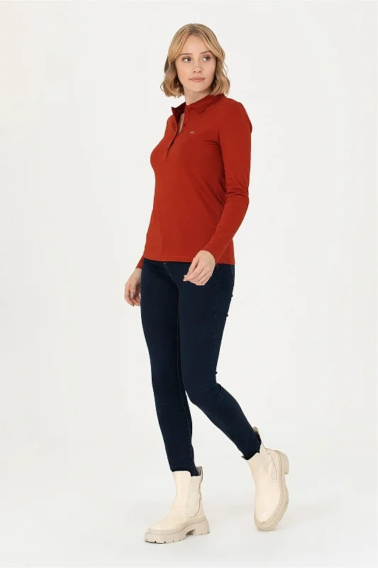 Поло с длинным рукавом из хлопка - G082SZ0820TPG23K-E Толстовка жен. (VR031, XS)
