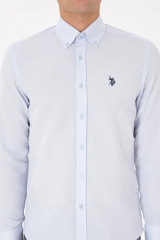 Рубашка из смесового хлопка приталенная - G081SZ0040E_METO25K Сорочка муж. (VR003, XS)