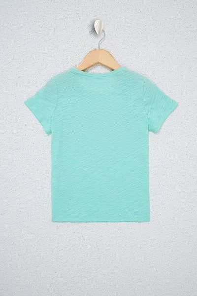 Футболка из хлопка с надписью для девочек - G084SZ0110KEAN-IY021 Футболка жен. детс. (VR090, 7_8)