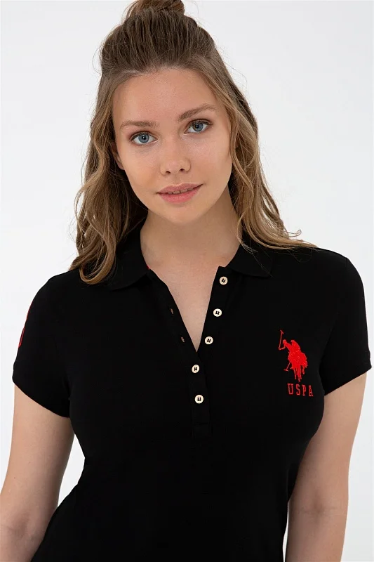 Платье-поло из хлопка с контрастным логотипом приталенное - G082SZ0750MTS0221-075 Платье жен. (VR046, 2XS)
