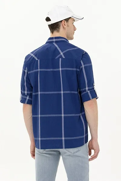 Рубашка из жатого хлопка свободная - G081SZ0040MILASO Сорочка муж. (VR033, S)