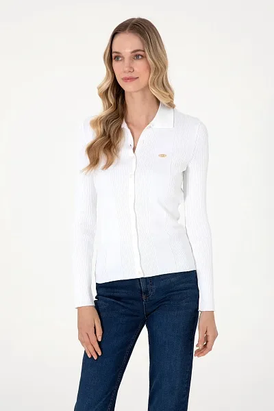 Кардиган на пуговицах с отложным воротником - G082SZ0TK0EX-CARPI Кофта жен. (VR019, 2XS)