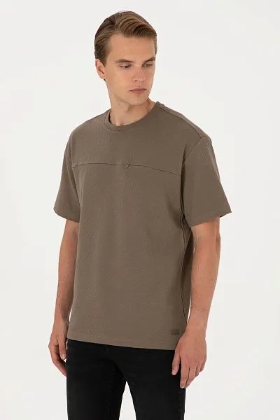 Футболка из хлопка с фактурной тканью - G081SZ0110FEZHA Футболка муж. (VR052, M)