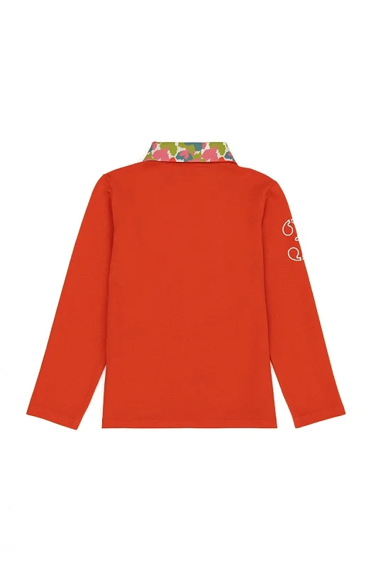 Поло с длинным рукавом и контрастным воротником для девочек - G084SZ0820SD01-SK023 Толстовка жен. детс. (VR181, 5_6)