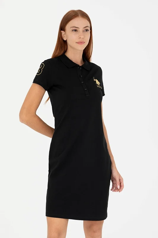 Платье-поло из хлопка с контрастным логотипом приталенное - G082SZ0750MTS02223_075 Платье жен. (VR046, 2XS)