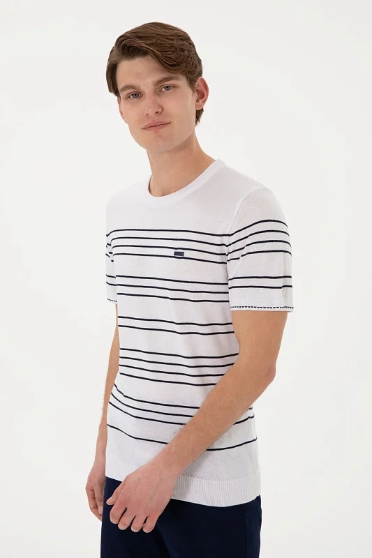 Футболка из смесовой вискозы в полоску - G081SZ0TK0MAKSIM Кофта муж. (VR013, XL)
