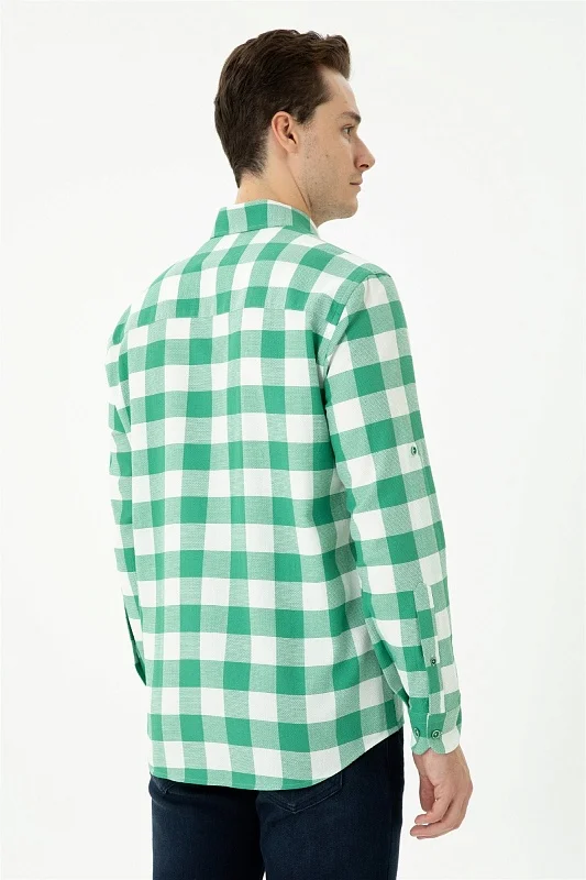 Рубашка из хлопка в клетку прямая - G081SZ0040AVRELO Сорочка муж. (VR054, S)