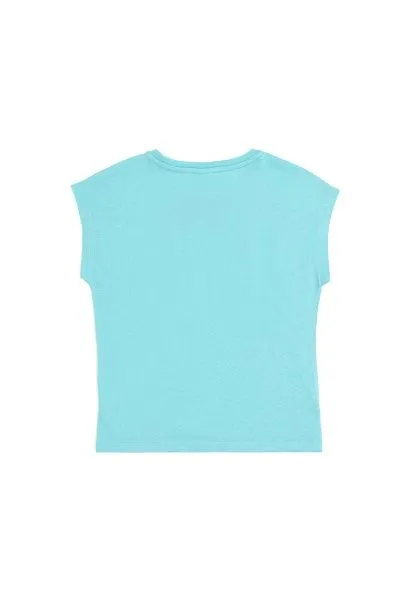 Футболка из хлопка с надписью из пайеток для девочек - G084SZ0110SAYE Футболка жен. детс. (VR090, 3_4)