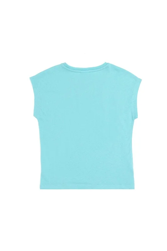 Футболка из хлопка с надписью из пайеток для девочек - G084SZ0110SAYE Футболка жен. детс. (VR090, 3_4)