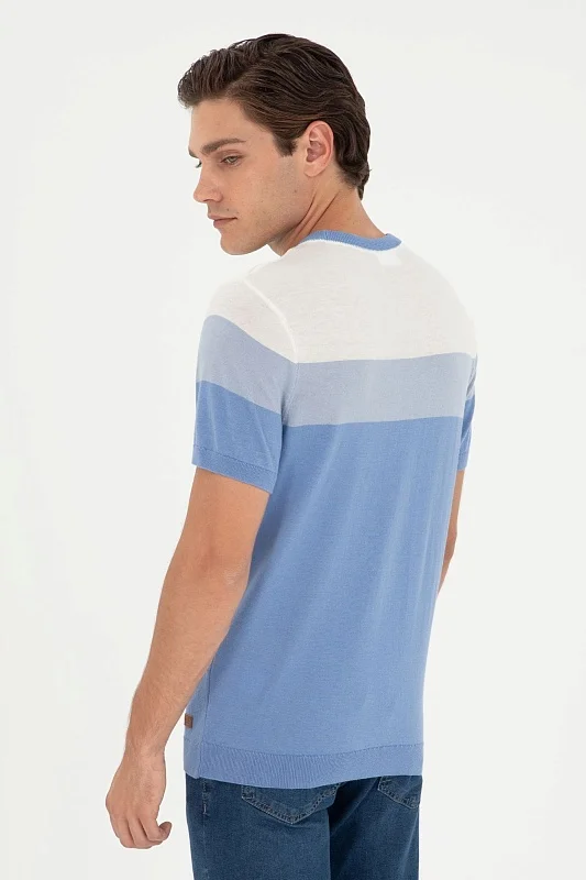 Футболка трикотажная из смесовой вискозы в полоску - G081SZ0TK0OWEN Кофта муж. (VR032, XS)